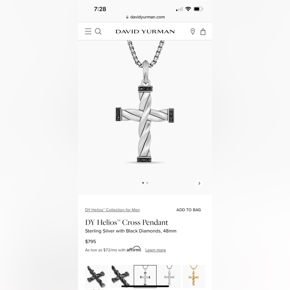 David Yurman men’s cross